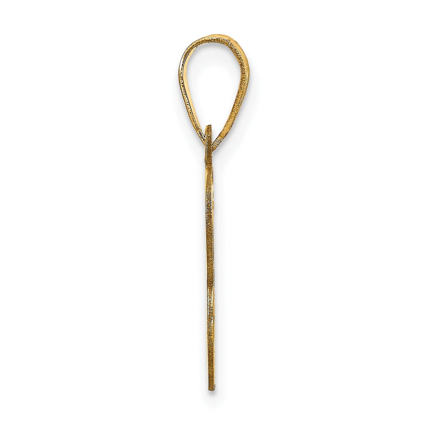 14K Yellow Gold Polished Letter B Initial Pendant