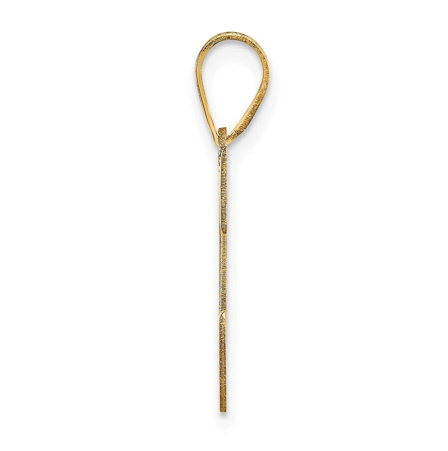 14K Yellow Gold Polished Letter C Initial Pendant