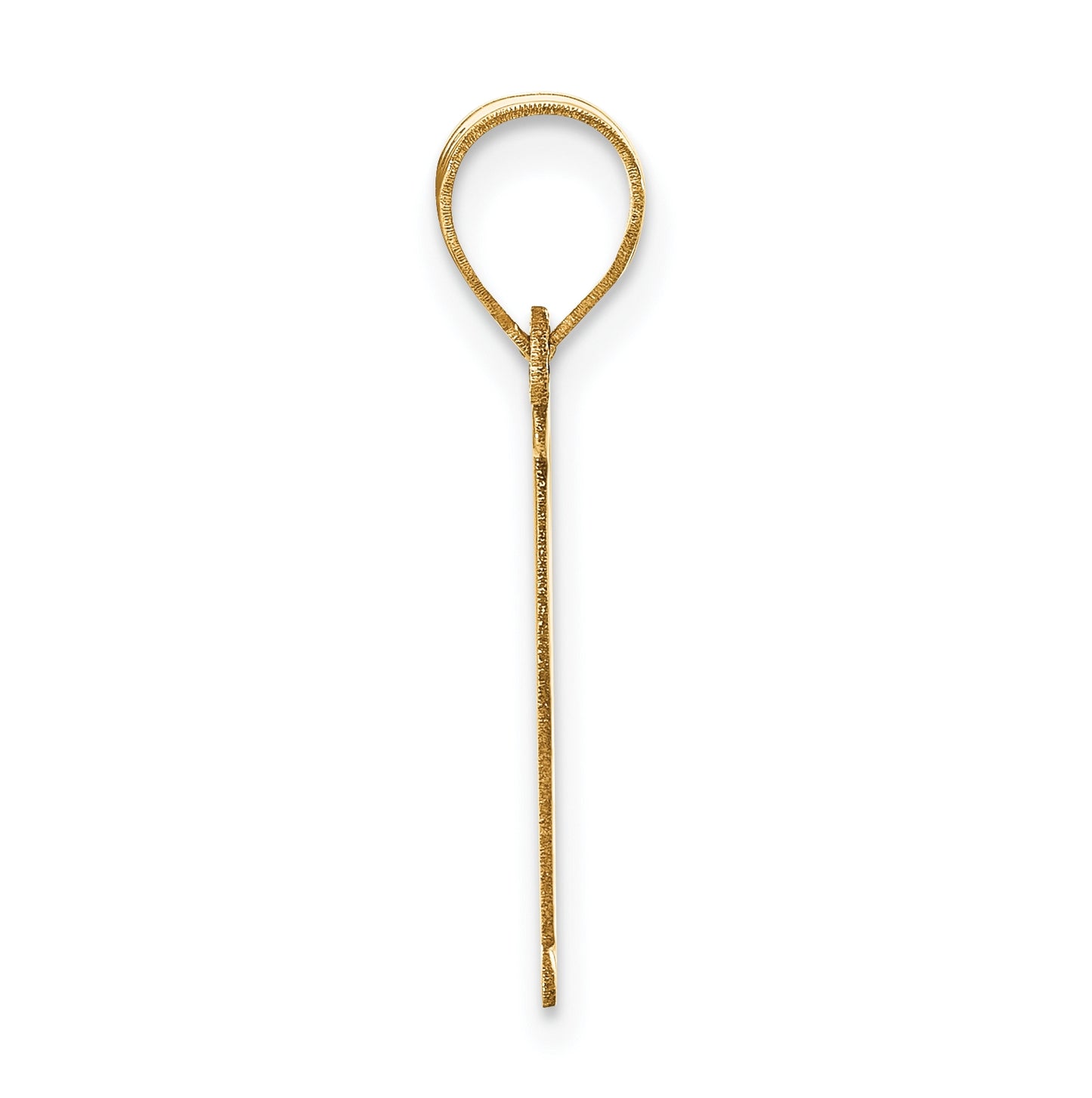 14K Yellow Gold Polished Letter E Initial Pendant