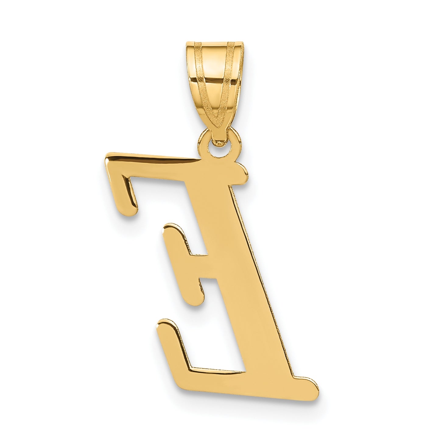 14K Yellow Gold Polished Letter E Initial Pendant