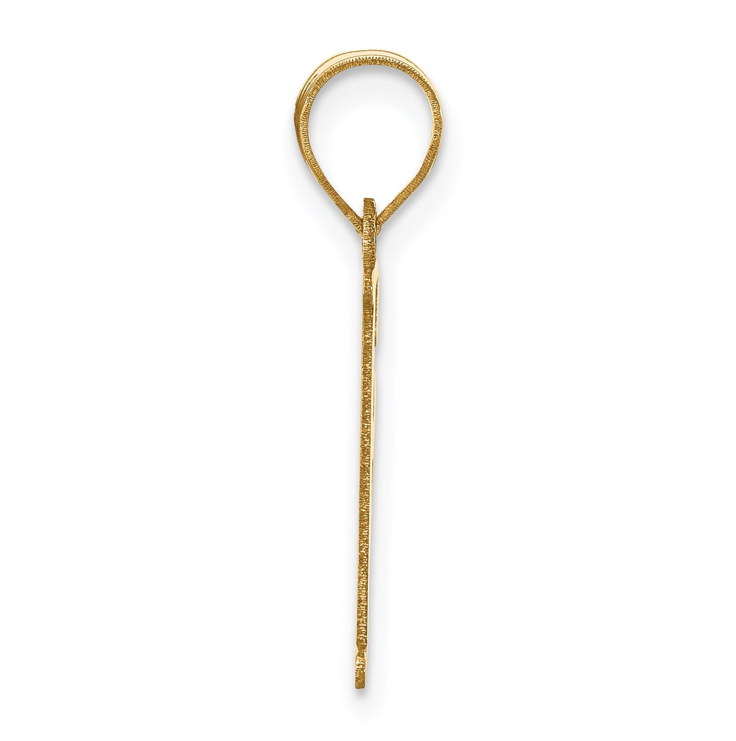 14K Yellow Gold Polished Letter F Initial Pendant