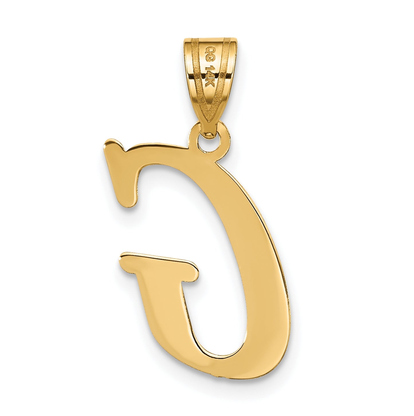 14K Yellow Gold Polished Letter G Initial Pendant