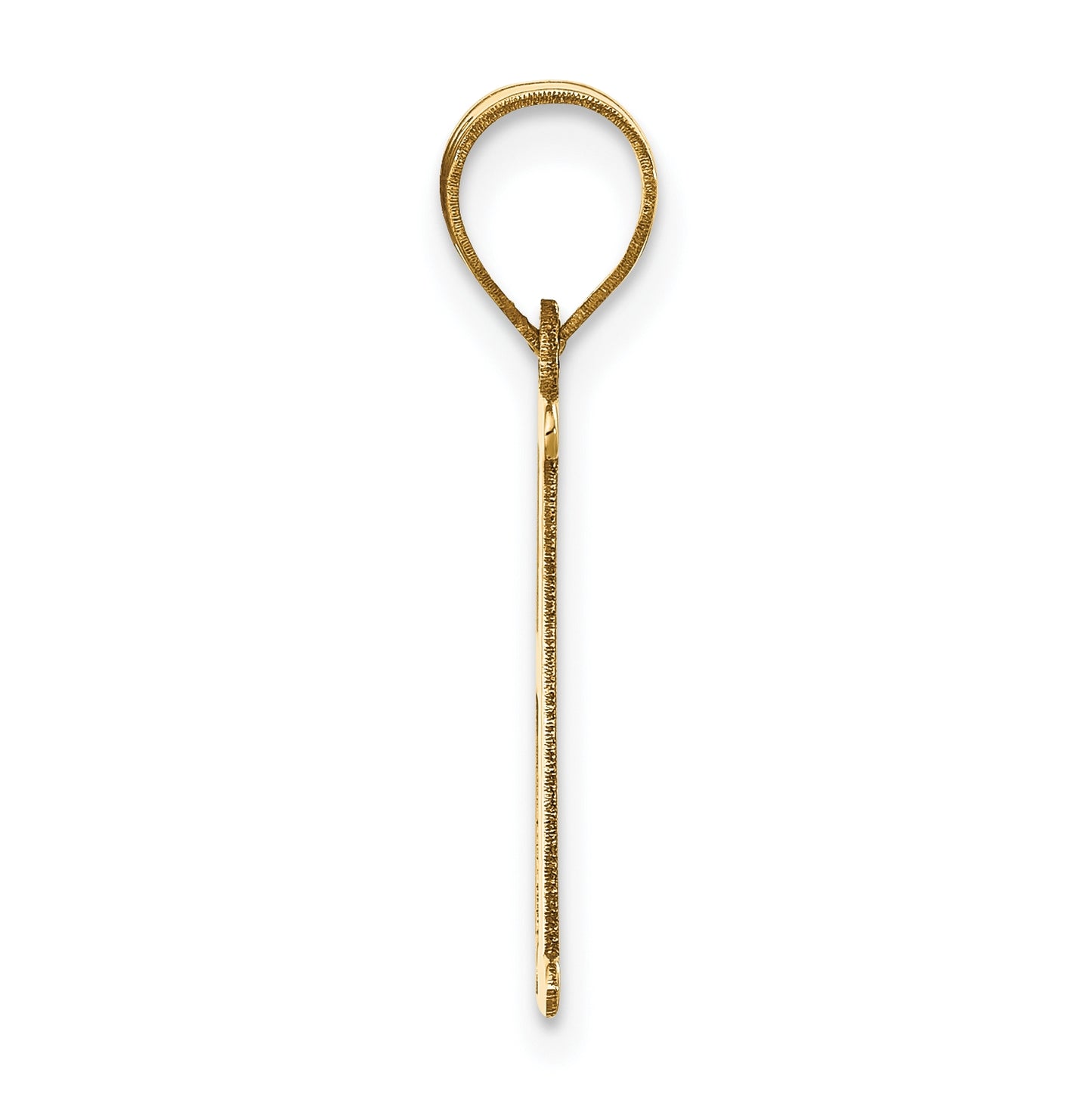 14K Yellow Gold Polished Letter H Initial Pendant