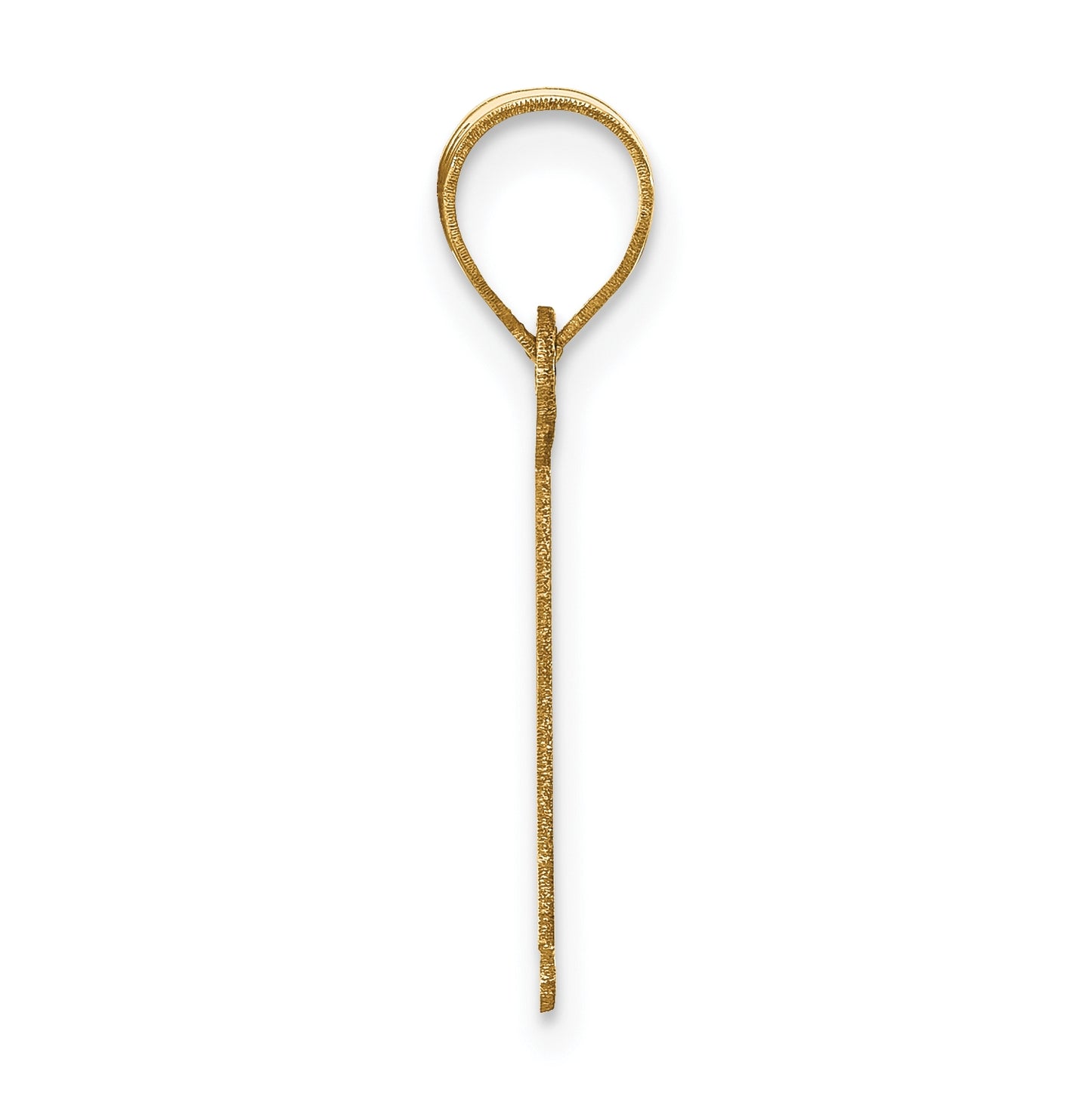 14K Yellow Gold Polished Letter I Initial Pendant