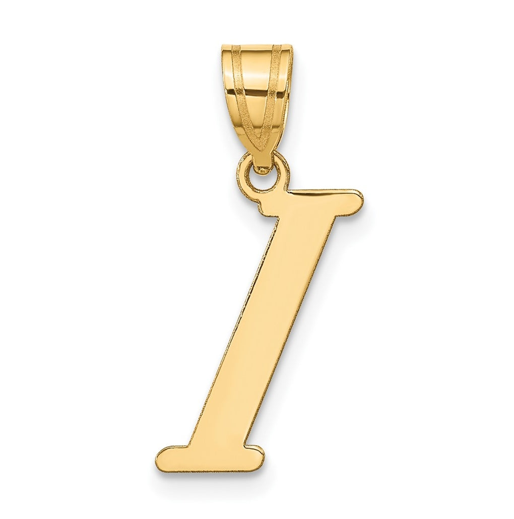 14K Yellow Gold Polished Letter I Initial Pendant