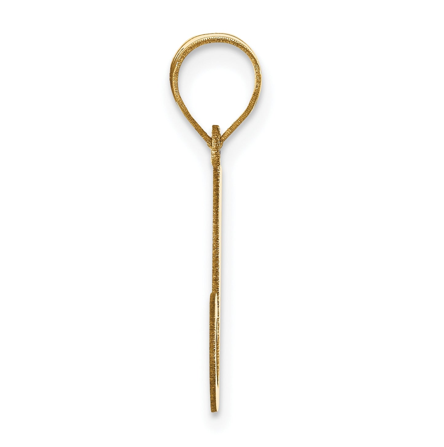 14K Yellow Gold Polished Letter J Initial Pendant