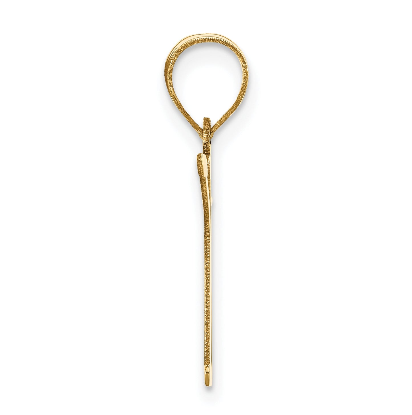 14K Yellow Gold Polished Letter K Initial Pendant