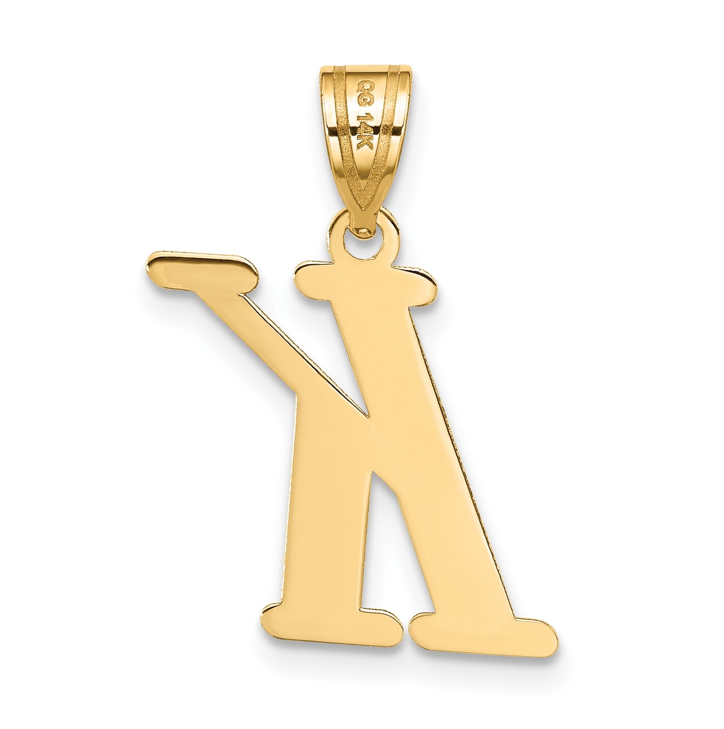 14K Yellow Gold Polished Letter K Initial Pendant