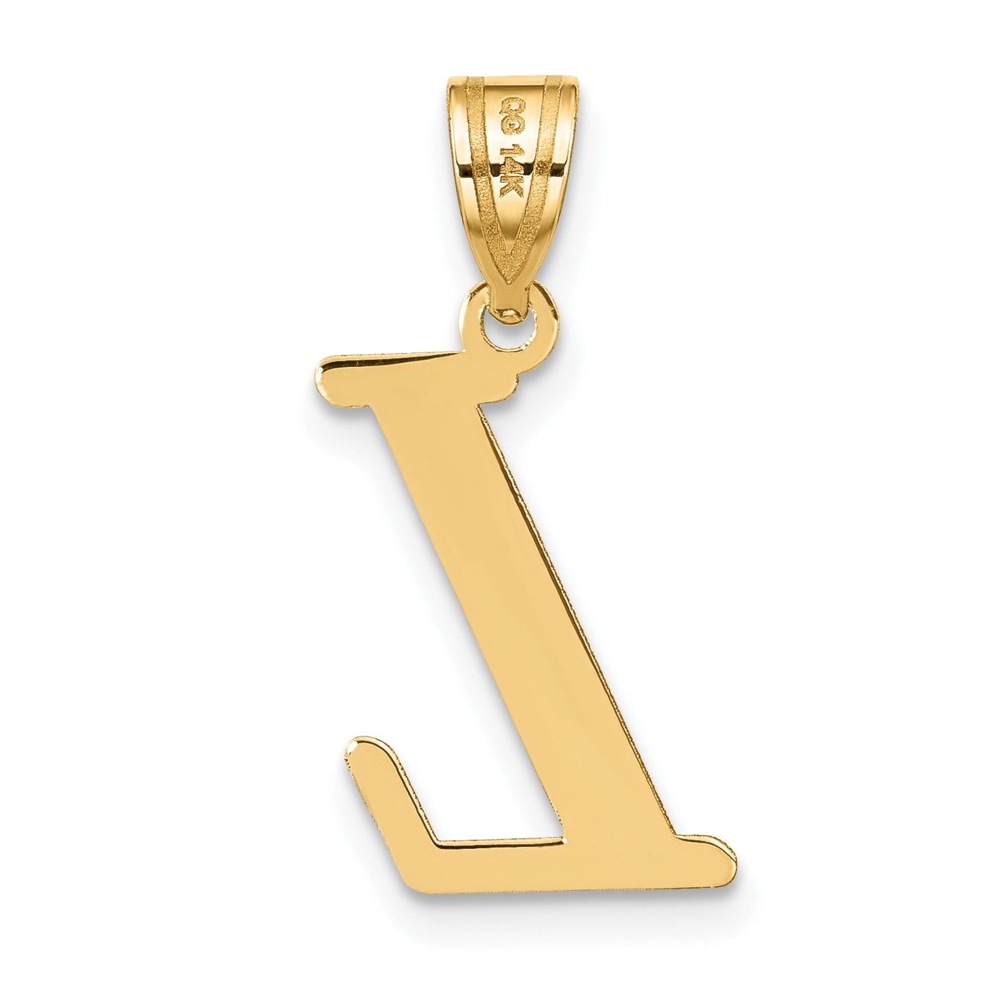 14K Yellow Gold Polished Letter L Initial Pendant