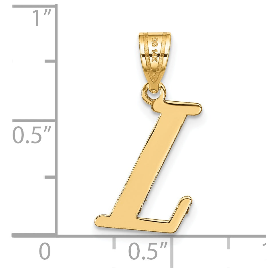 14K Yellow Gold Polished Letter L Initial Pendant