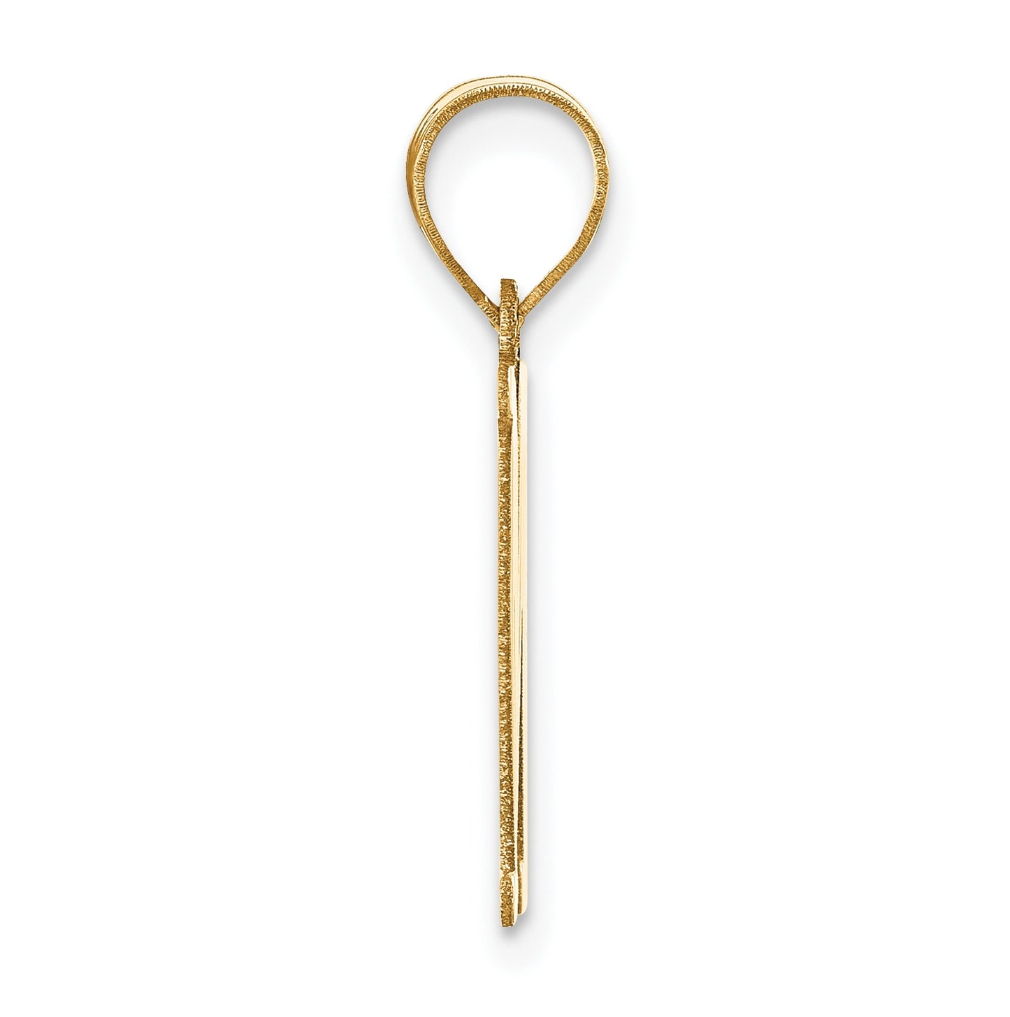 14K Yellow Gold Polished Letter M Initial Pendant