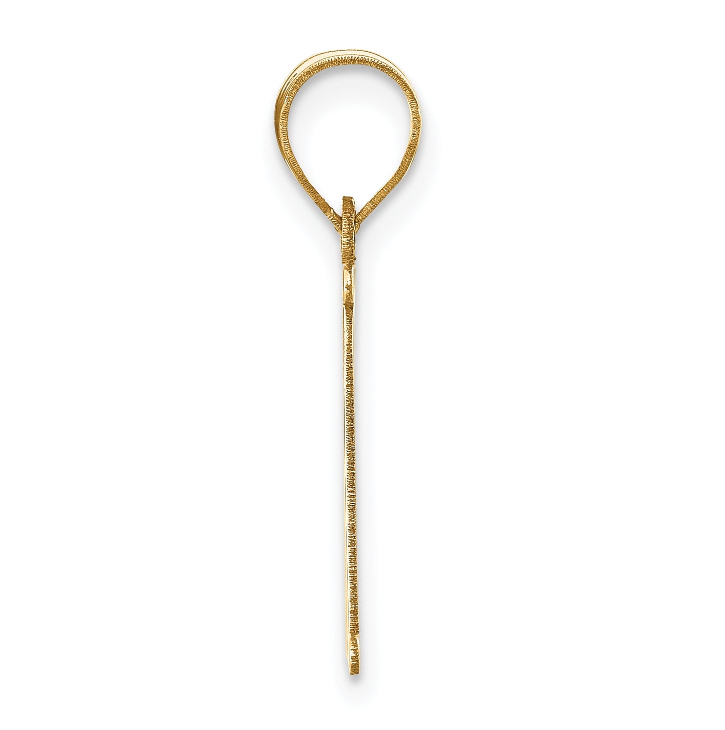 14K Yellow Gold Polished Letter N Initial Pendant
