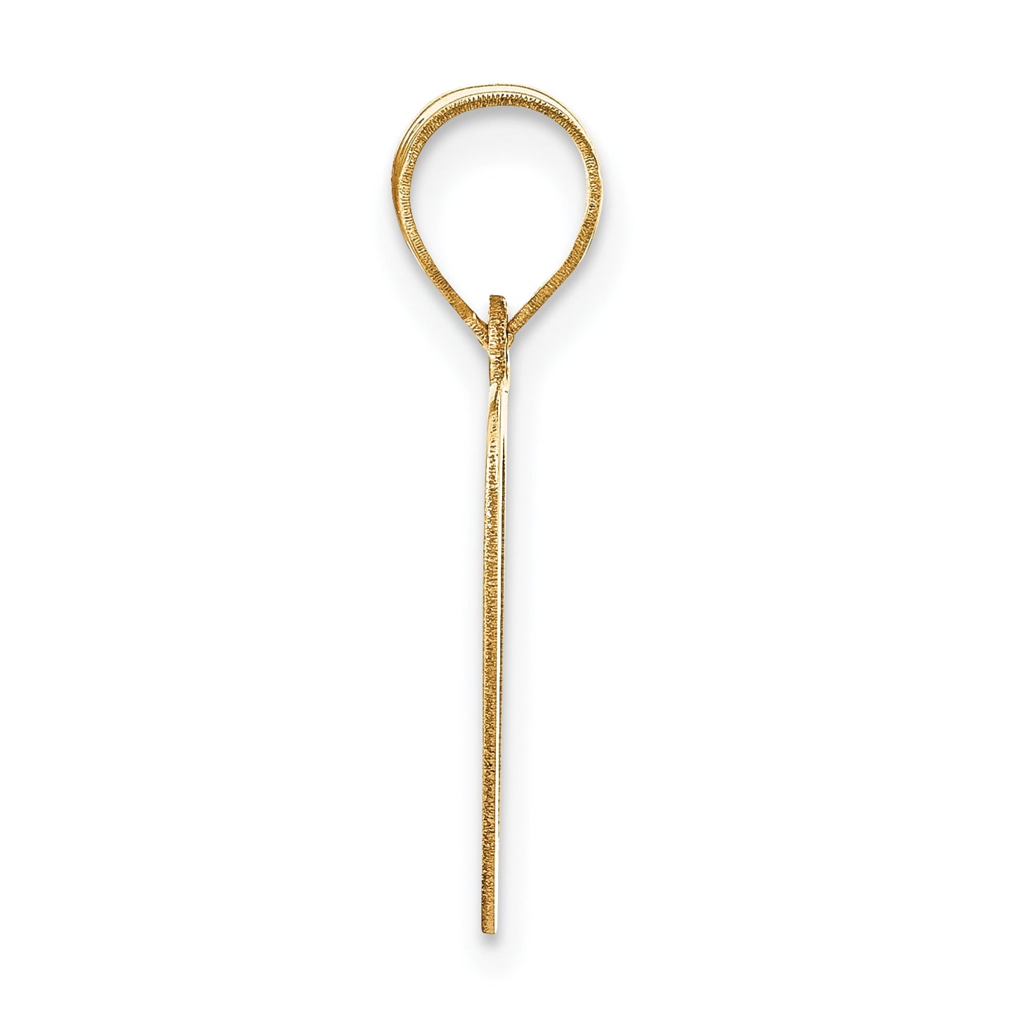 14K Yellow Gold Polished Letter O Initial Pendant