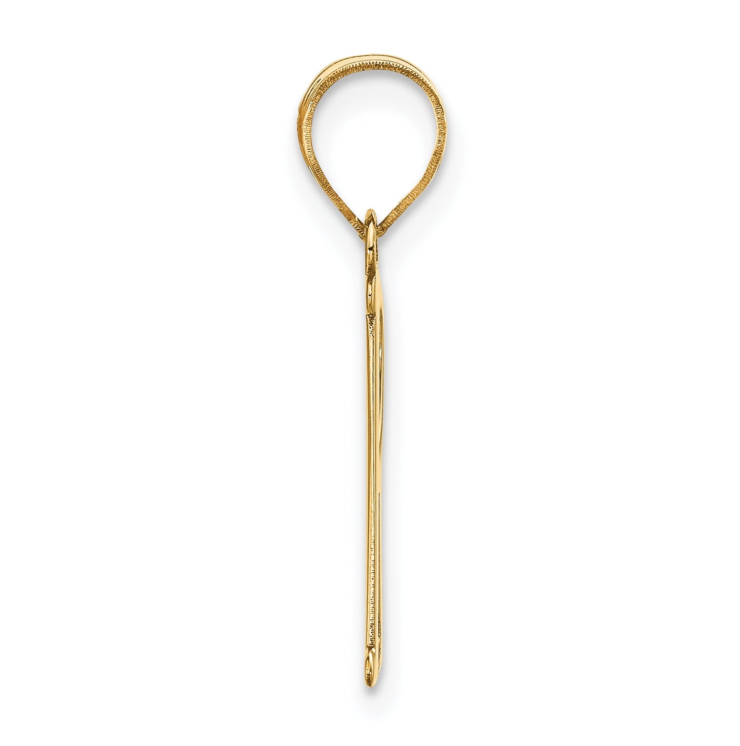 14K Yellow Gold Polished Letter R Initial Pendant