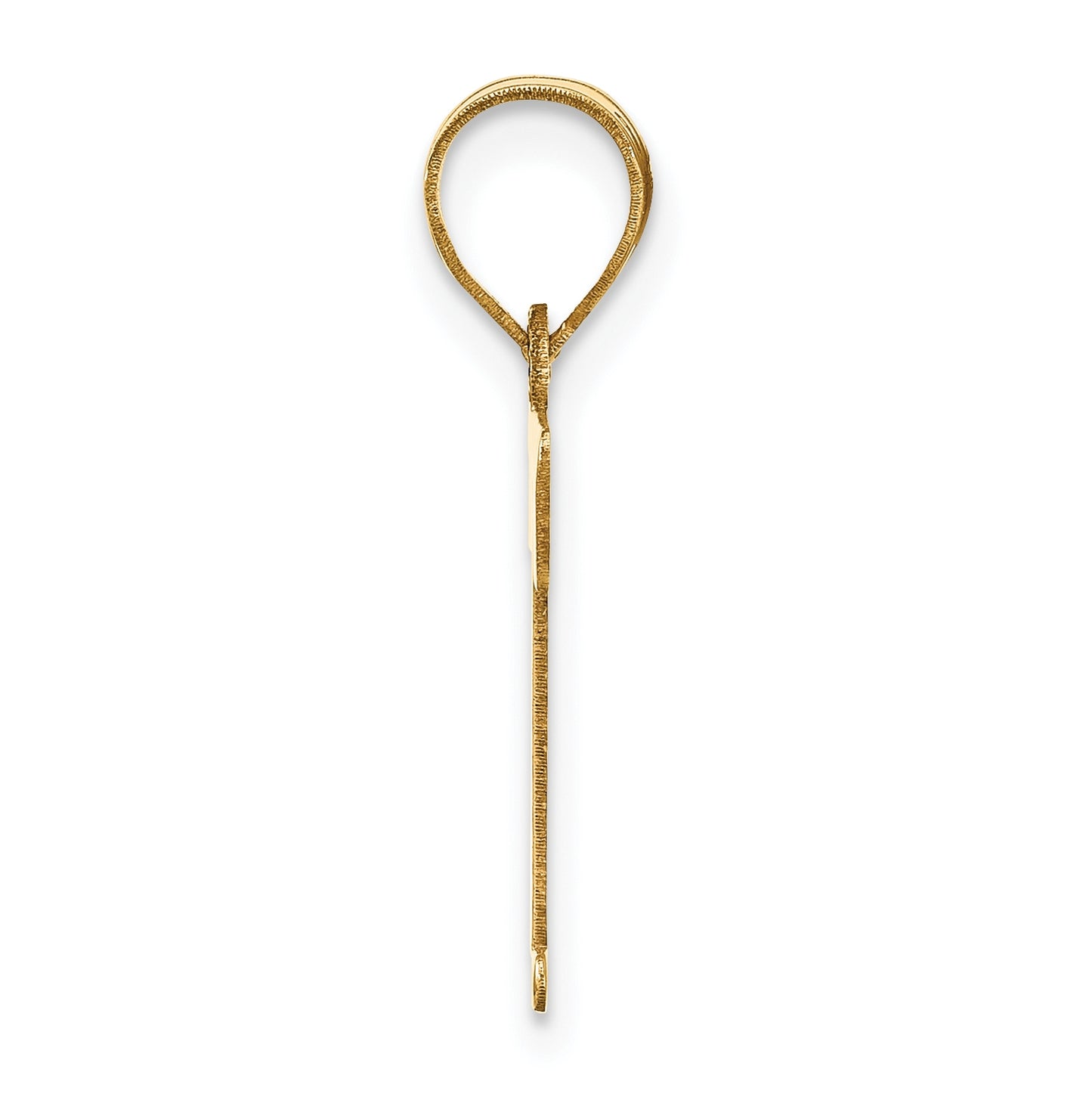 14K Yellow Gold Polished Letter T Initial Pendant