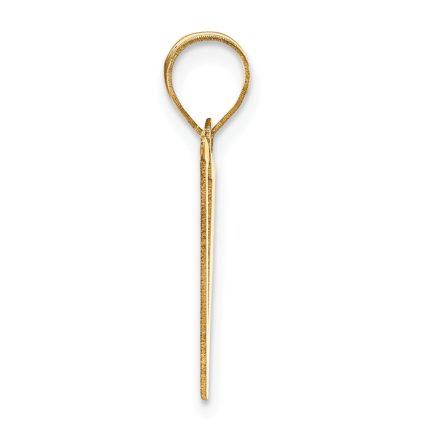 14K Yellow Gold Polished Letter V Initial Pendant
