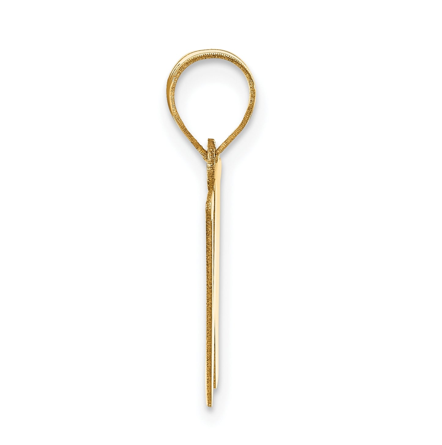 14K Yellow Gold Polished Letter W Initial Pendant