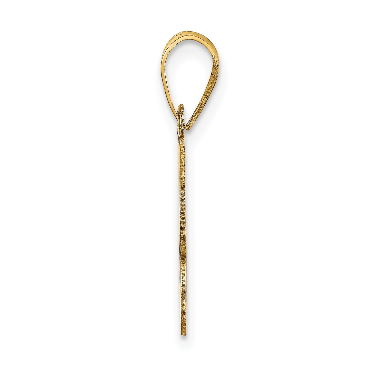 14K Yellow Gold Polished Bubble Letter B Initial Pendant