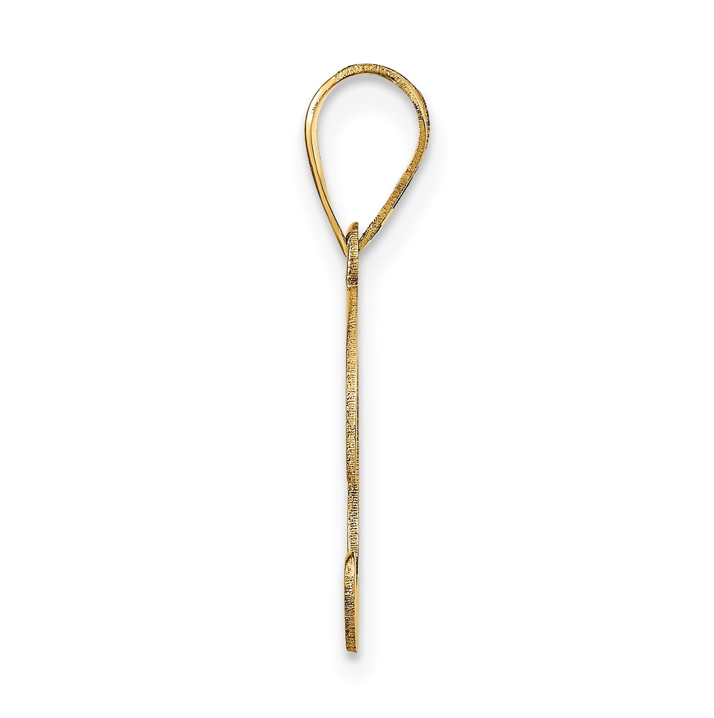 14K Yellow Gold Polished Bubble Letter C Initial Pendant