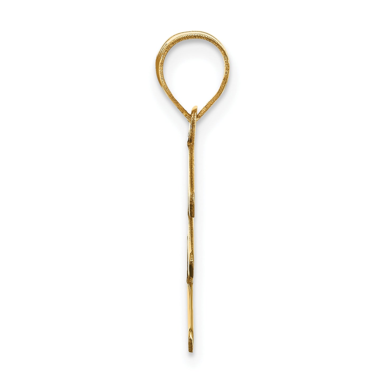 14K Yellow Gold Polished Bubble Letter E Initial Pendant