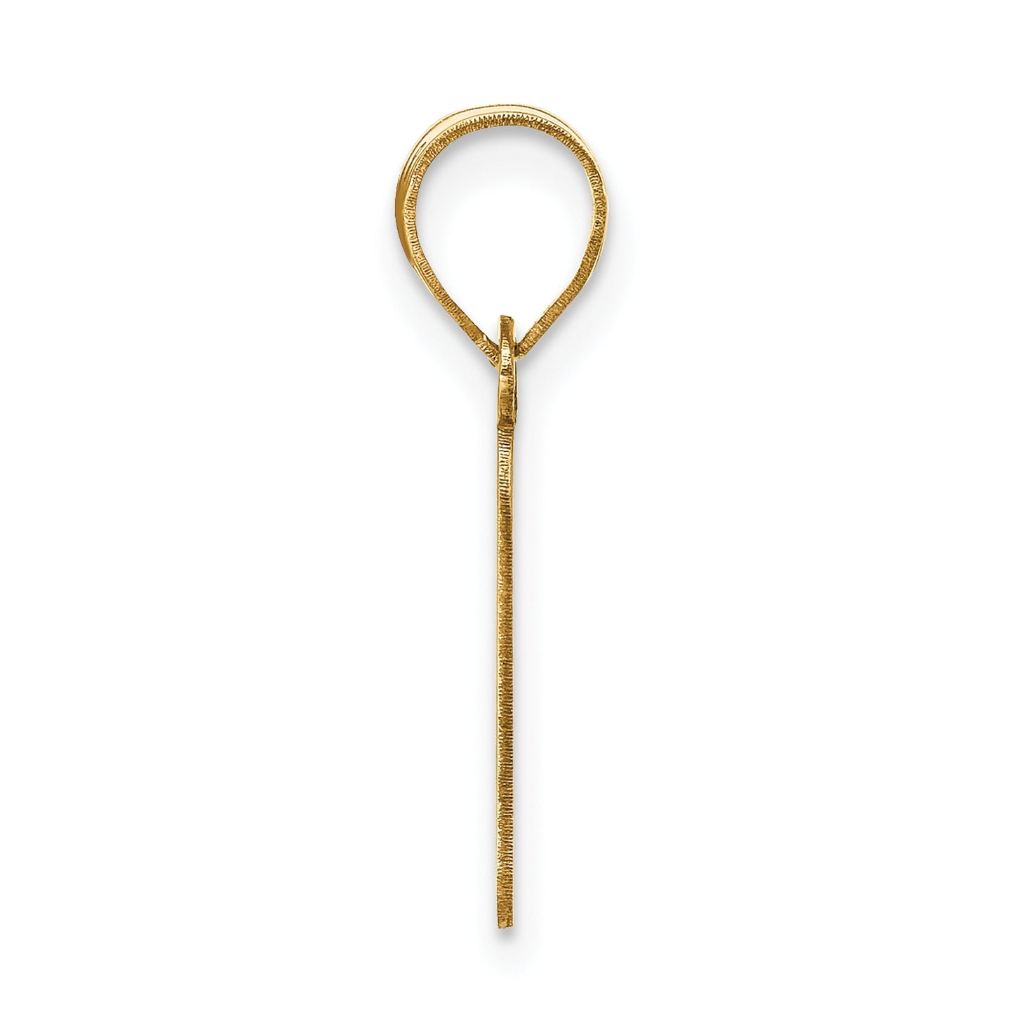 14K Yellow Gold Polished Bubble Letter F Initial Pendant