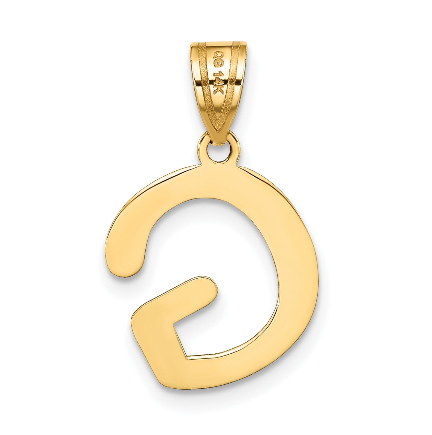 14K Yellow Gold Polished Bubble Letter G Initial Pendant