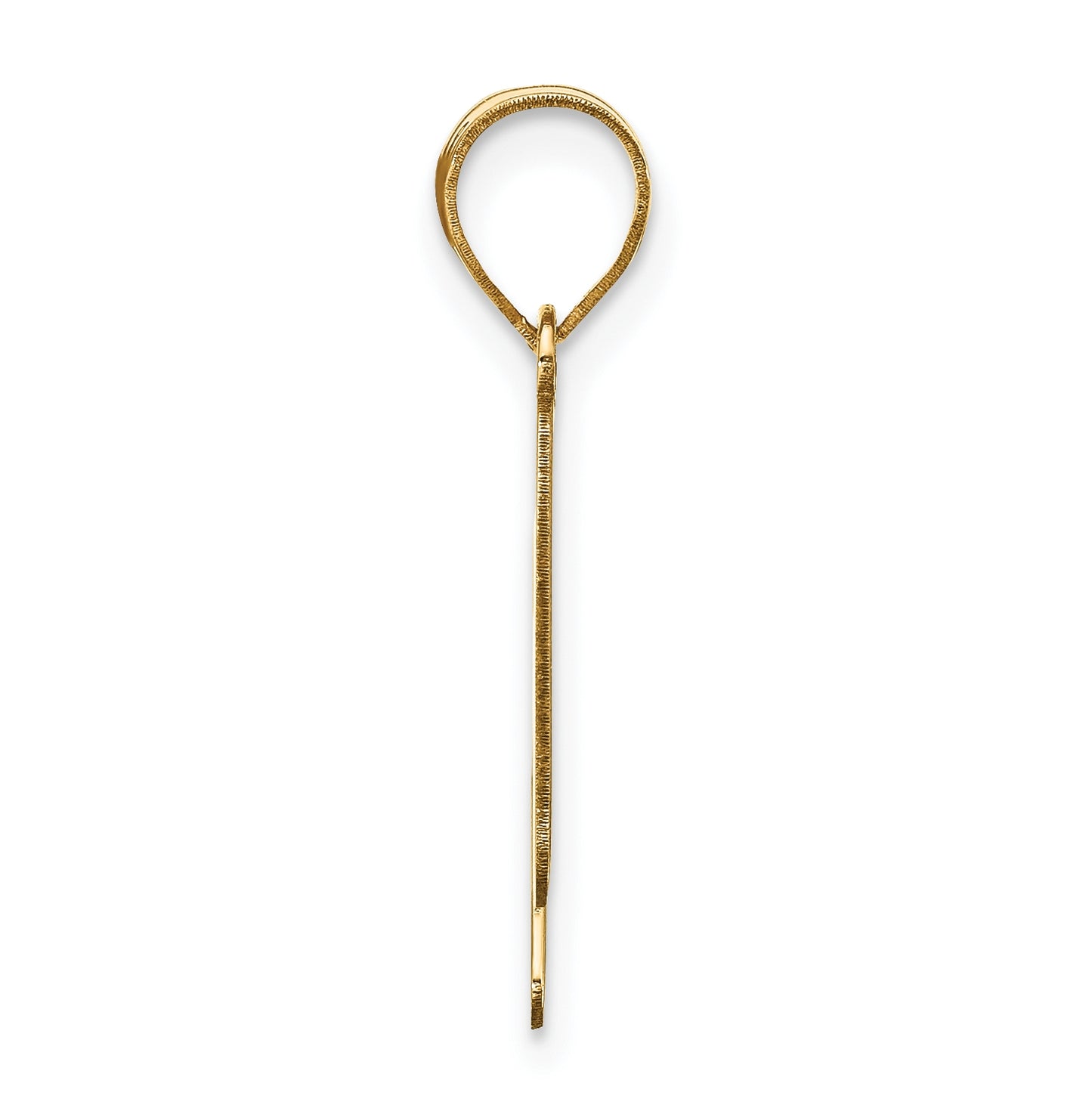 14K Yellow Gold Polished Bubble Letter H Initial Pendant