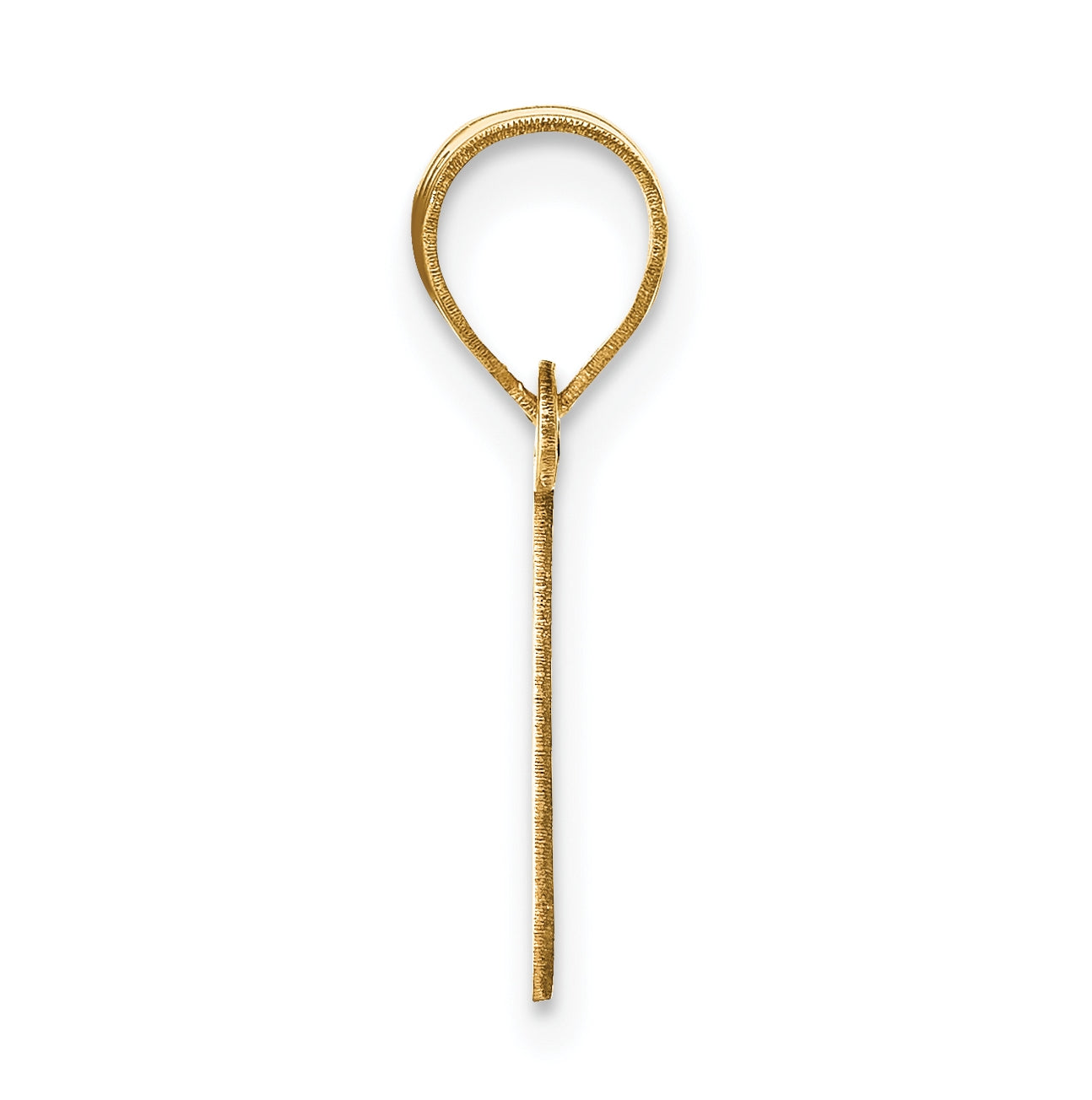 14K Yellow Gold Polished Bubble Letter I Initial Pendant