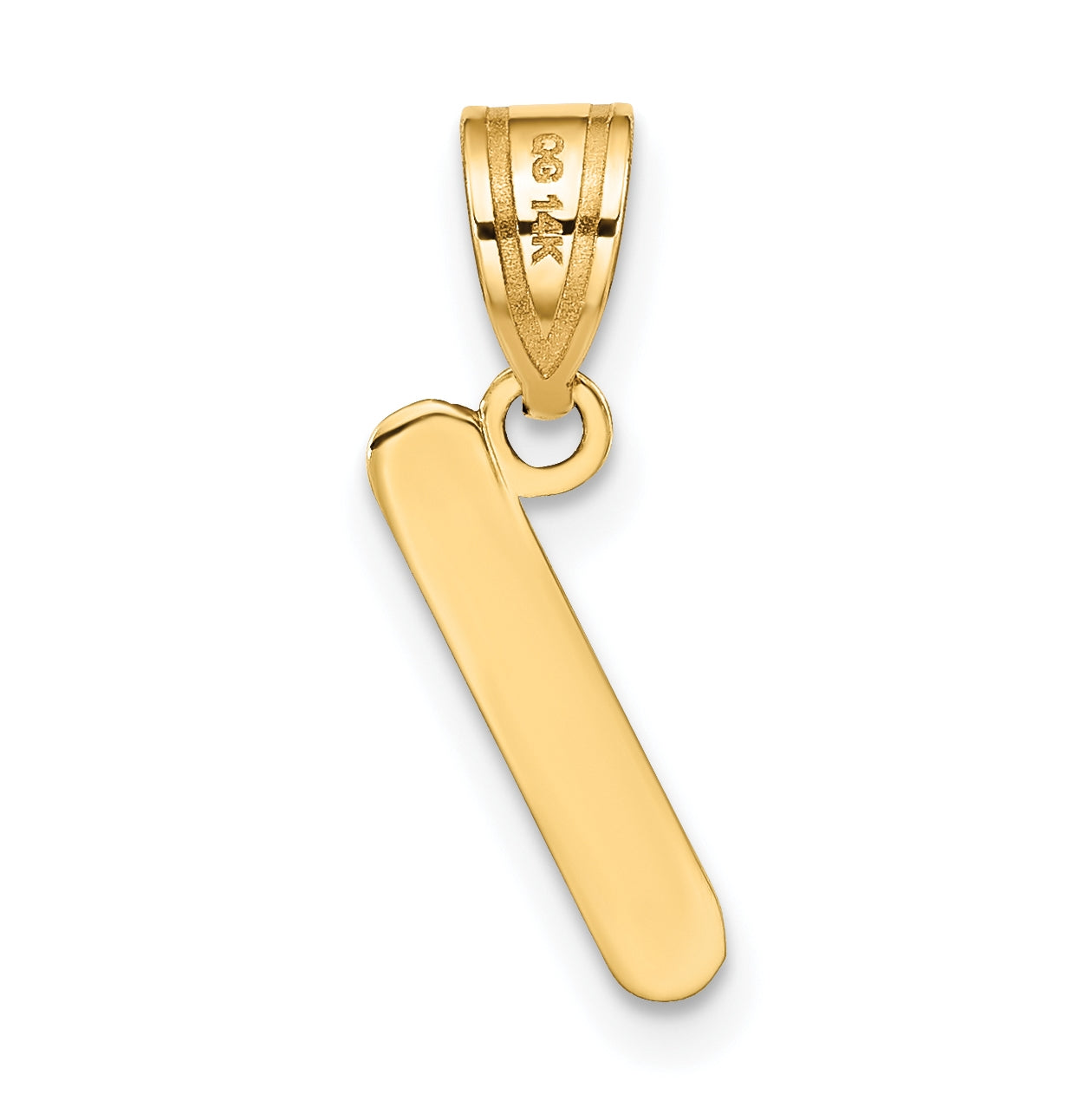 14K Yellow Gold Polished Bubble Letter I Initial Pendant