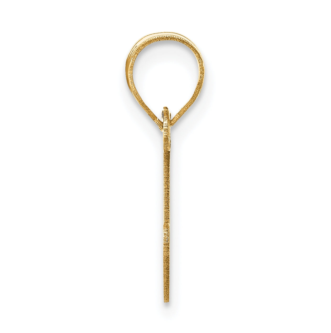 14K Yellow Gold Polished Bubble Letter J Initial Pendant