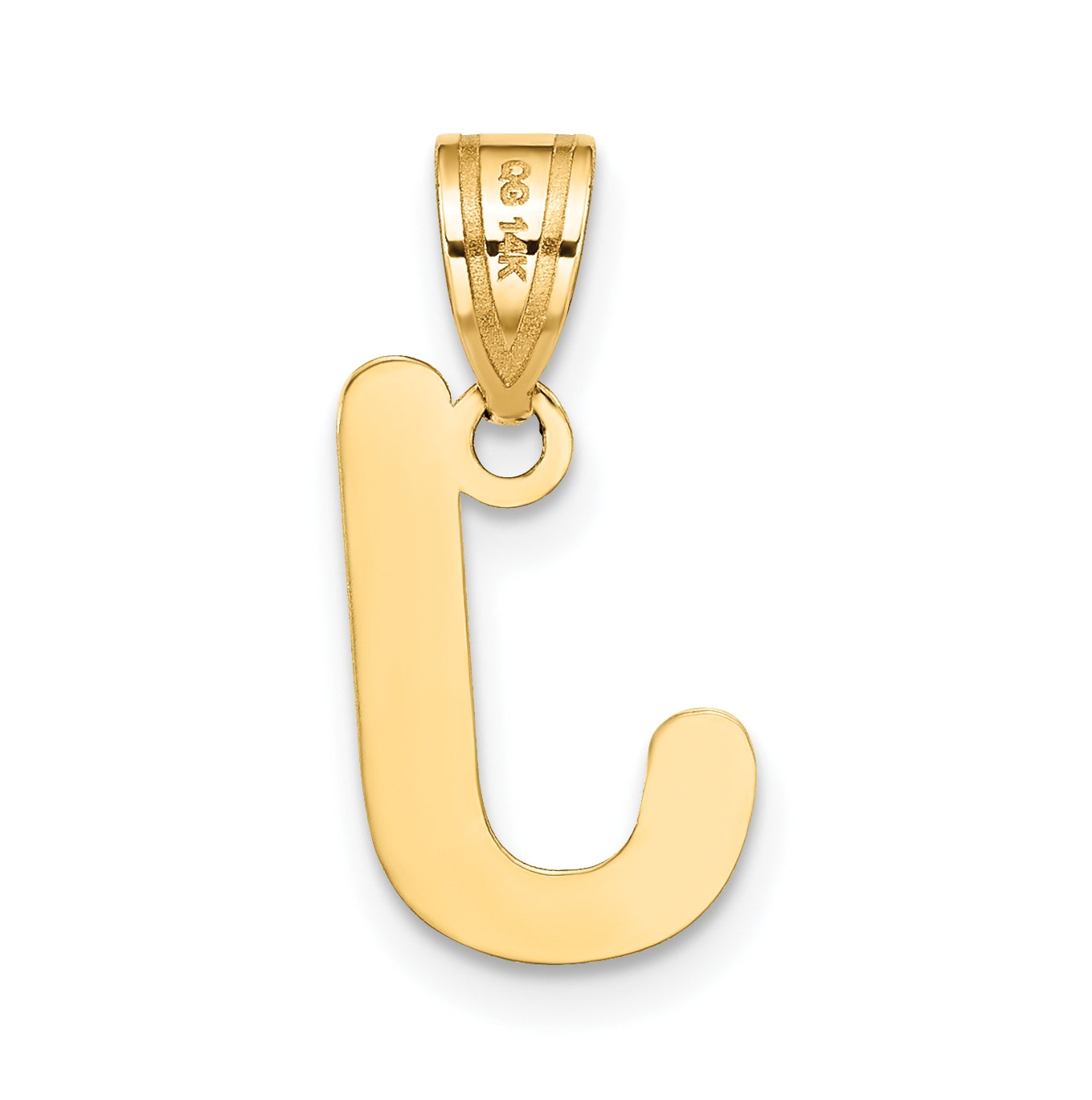 14K Yellow Gold Polished Bubble Letter J Initial Pendant