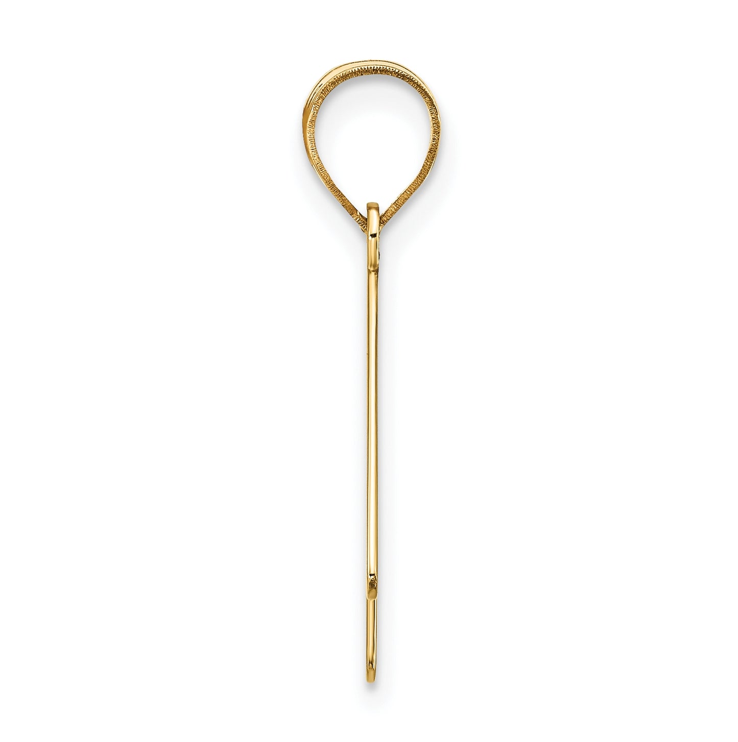 14K Yellow Gold Polished Bubble Letter K Initial Pendant