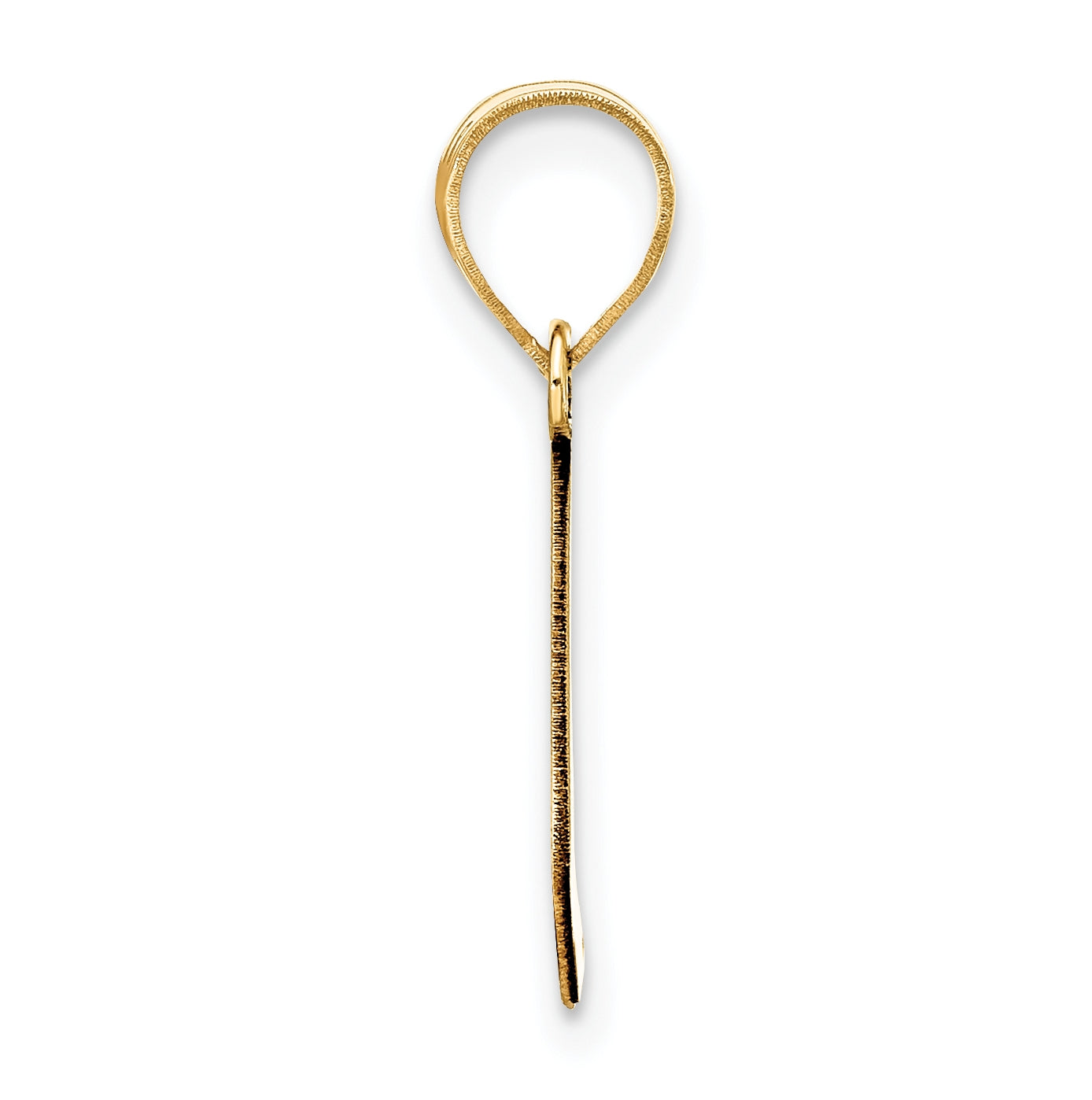14K Yellow Gold Polished Bubble Letter L Initial Pendant
