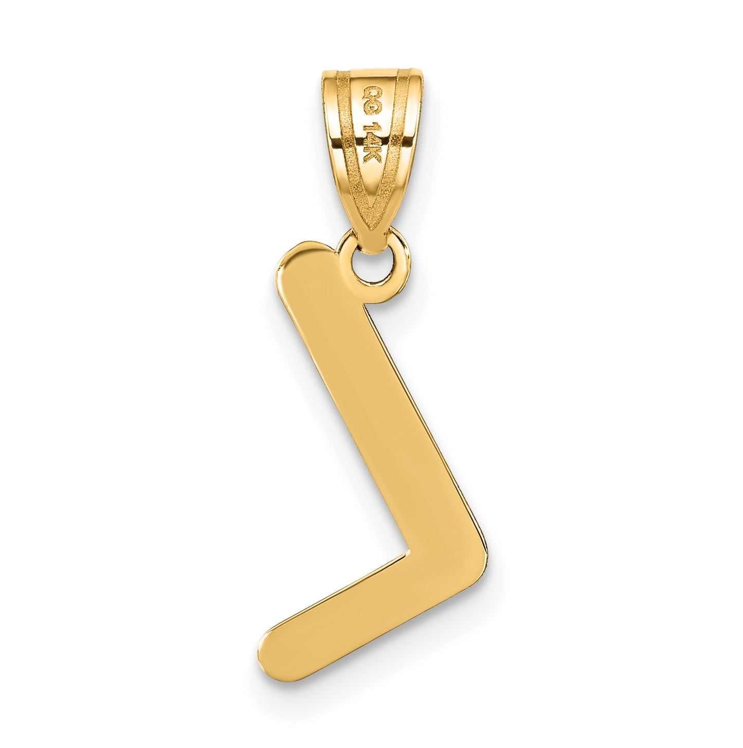 14K Yellow Gold Polished Bubble Letter L Initial Pendant