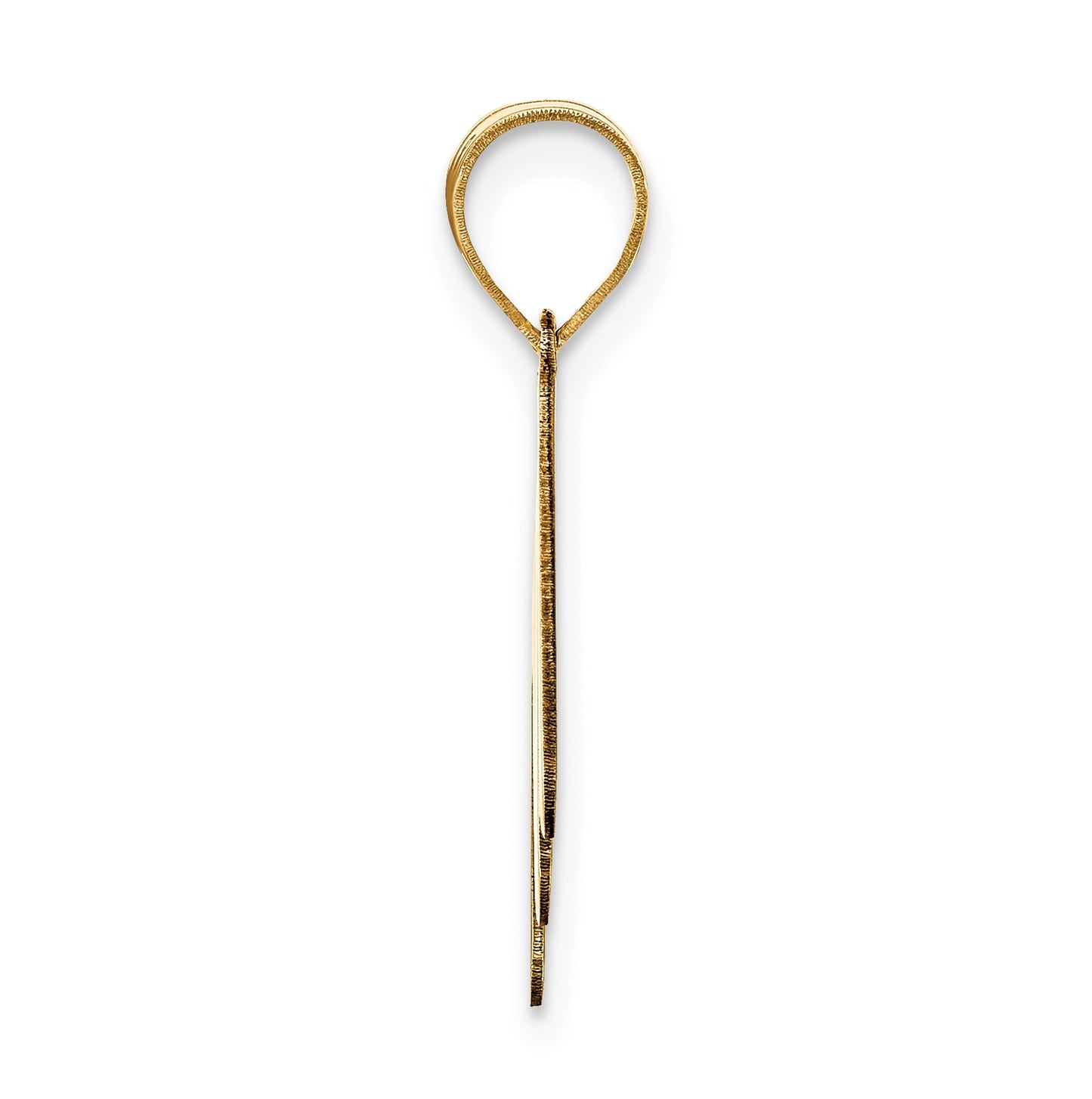 14K Yellow Gold Polished Bubble Letter M Initial Pendant