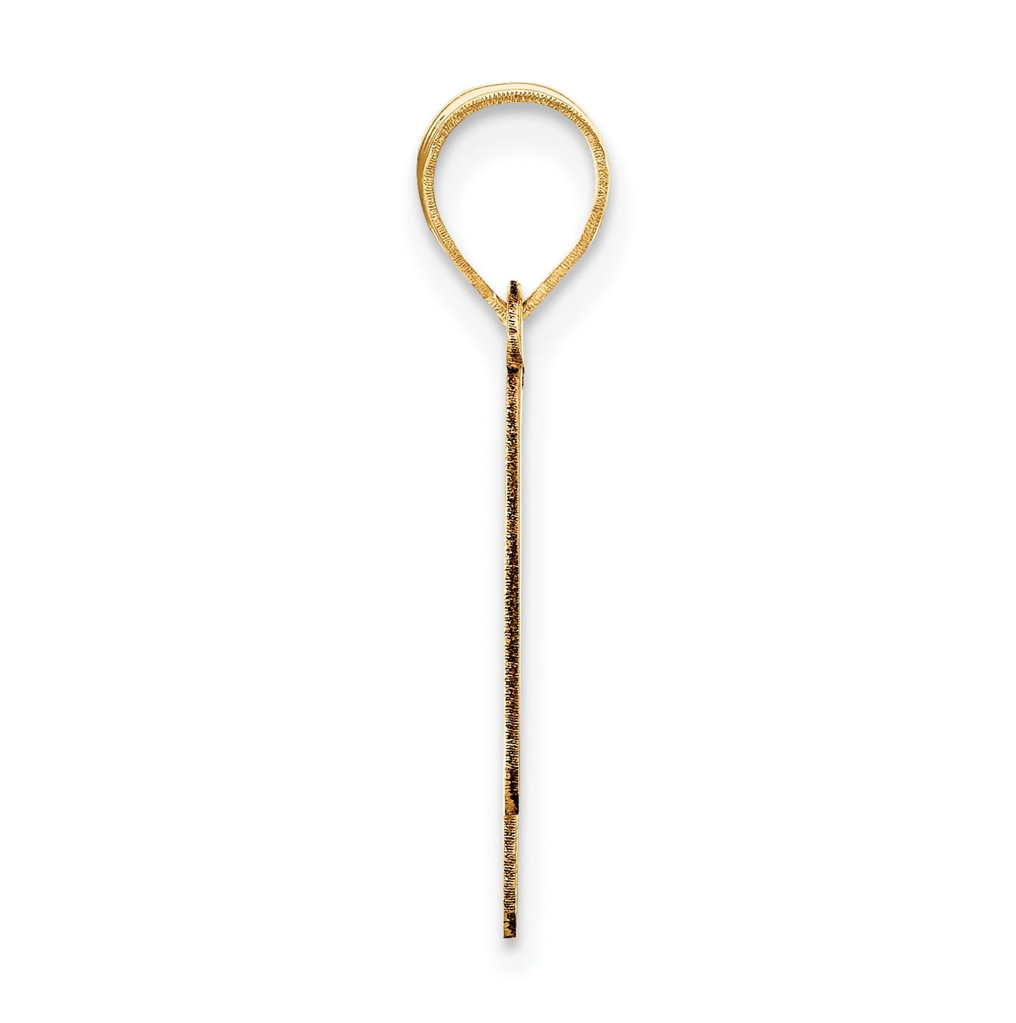 14K Yellow Gold Polished Bubble Letter N Initial Pendant