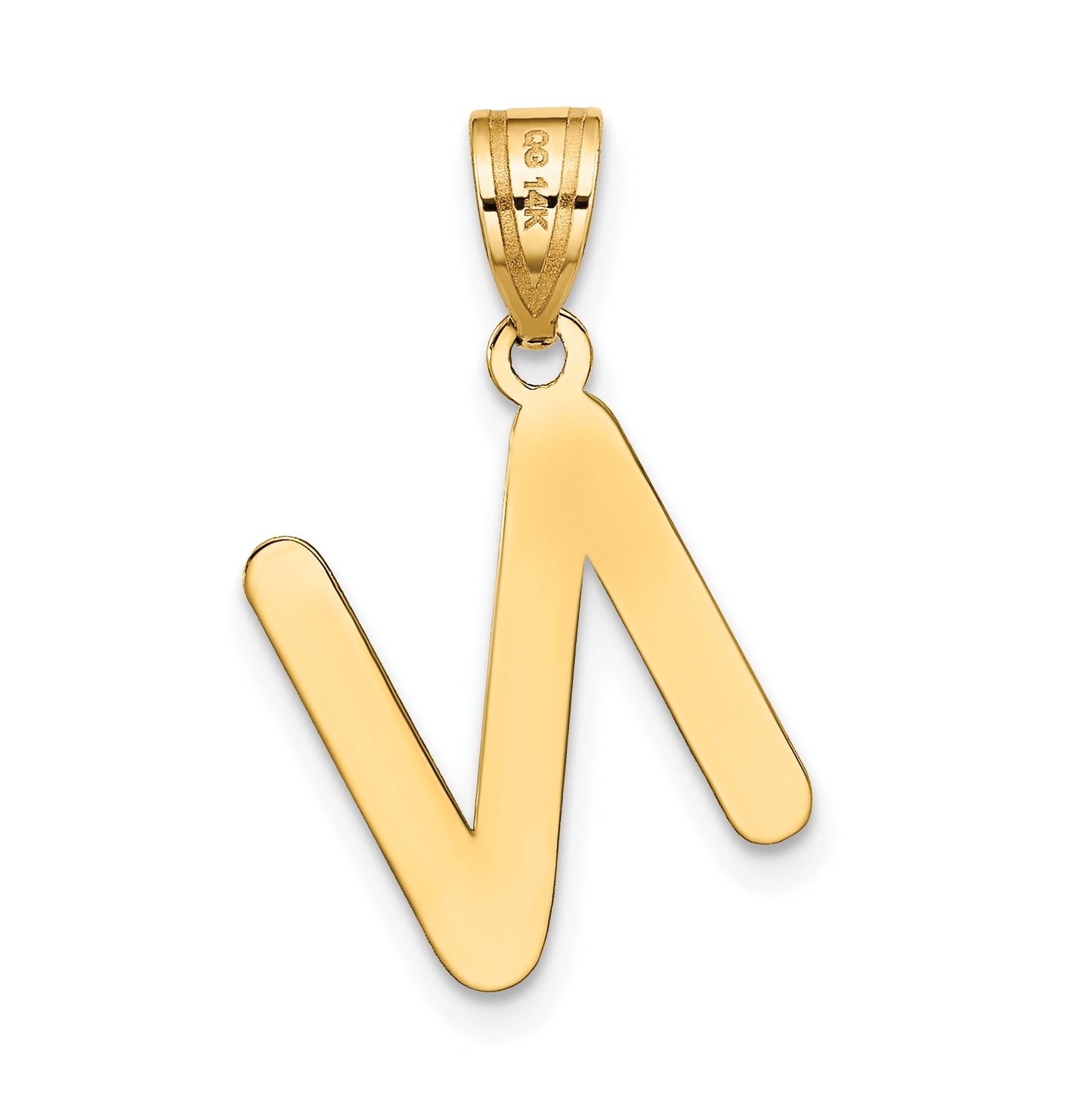 14K Yellow Gold Polished Bubble Letter N Initial Pendant