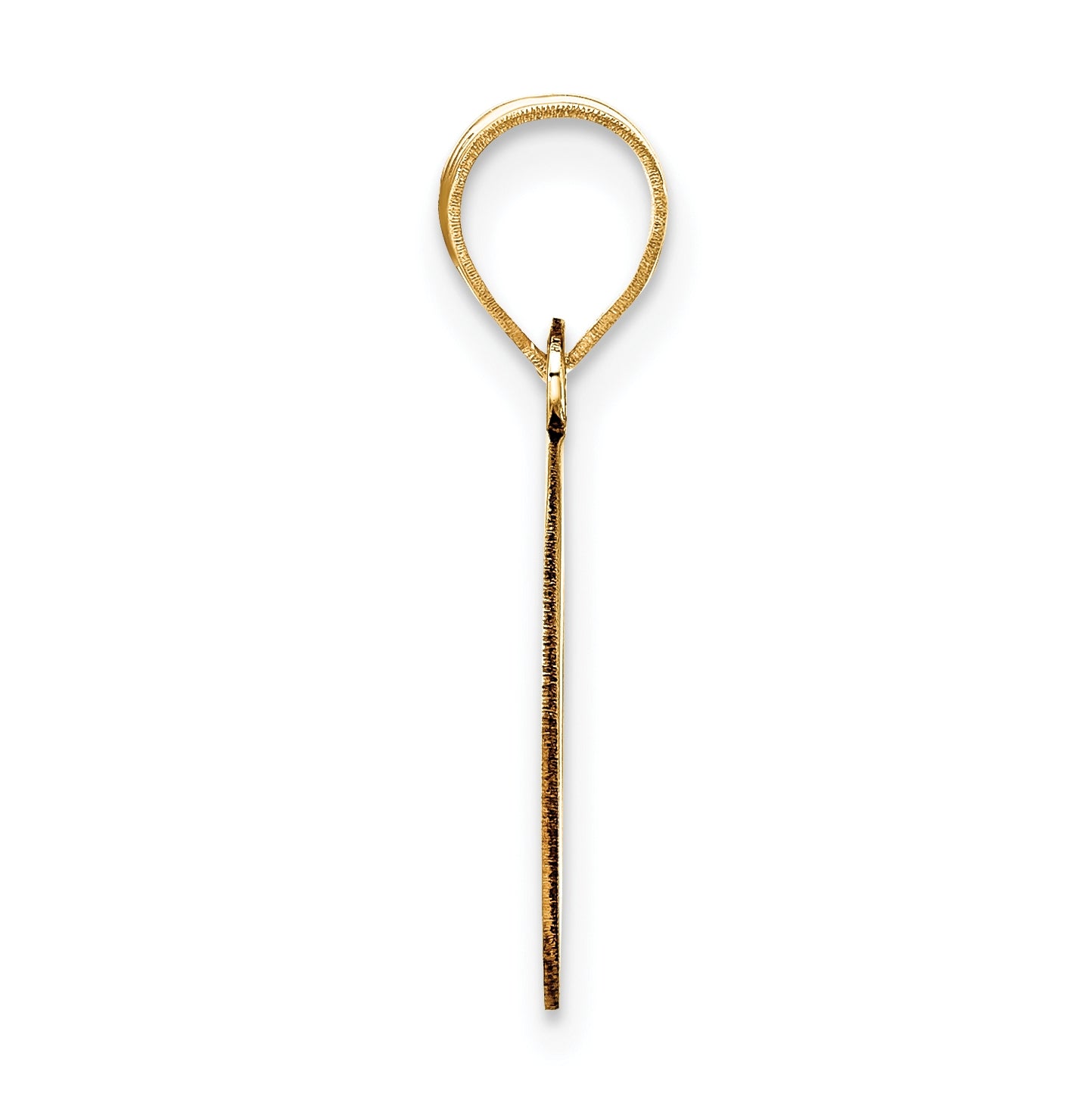 14K Yellow Gold Polished Bubble Letter O Initial Pendant