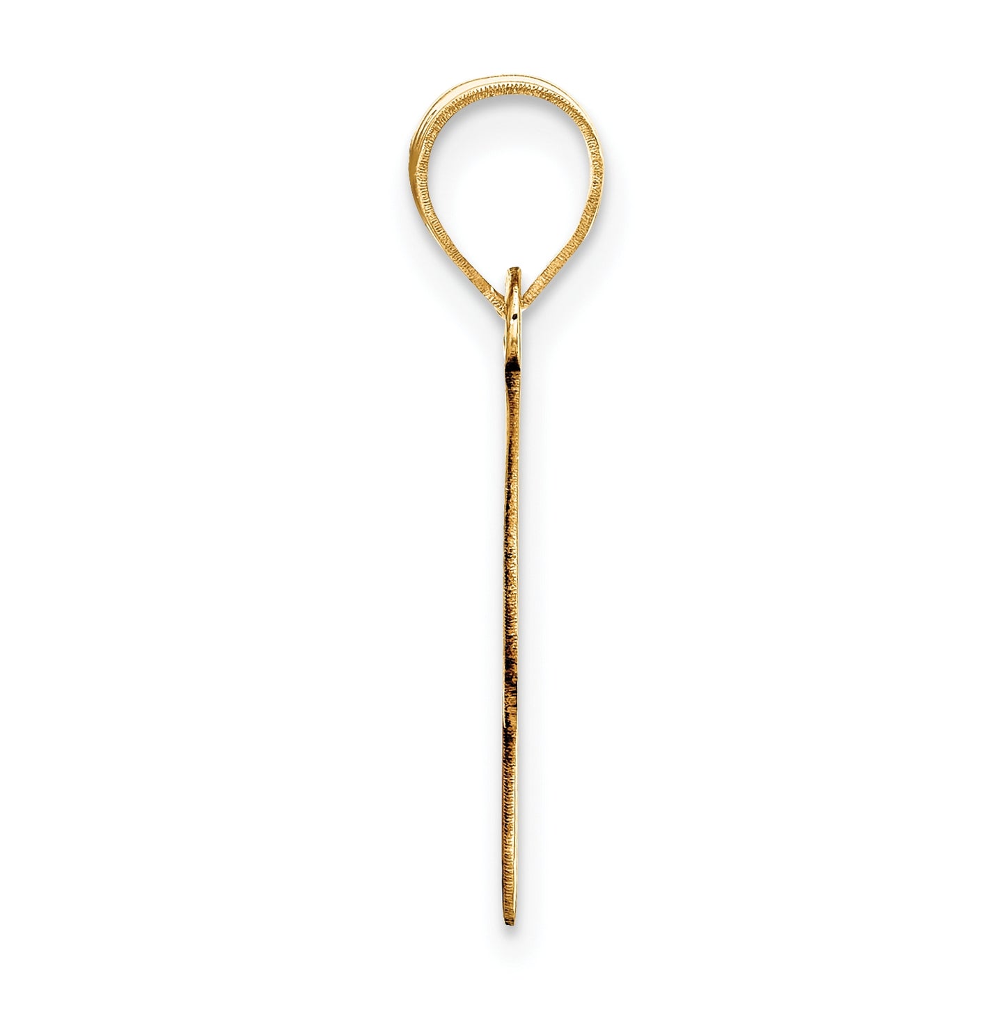 14K Yellow Gold Polished Bubble Letter R Initial Pendant
