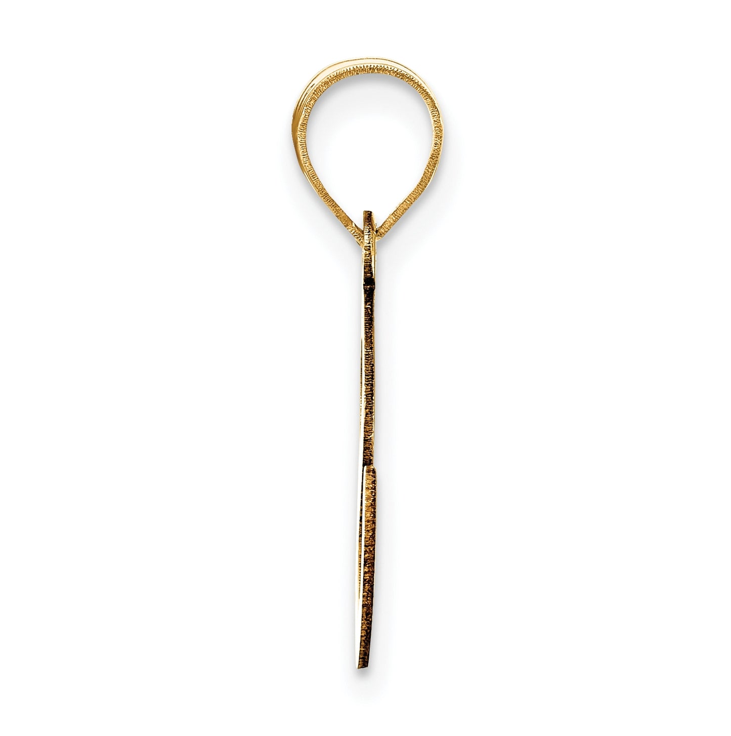 14K Yellow Gold Polished Bubble Letter S Initial Pendant
