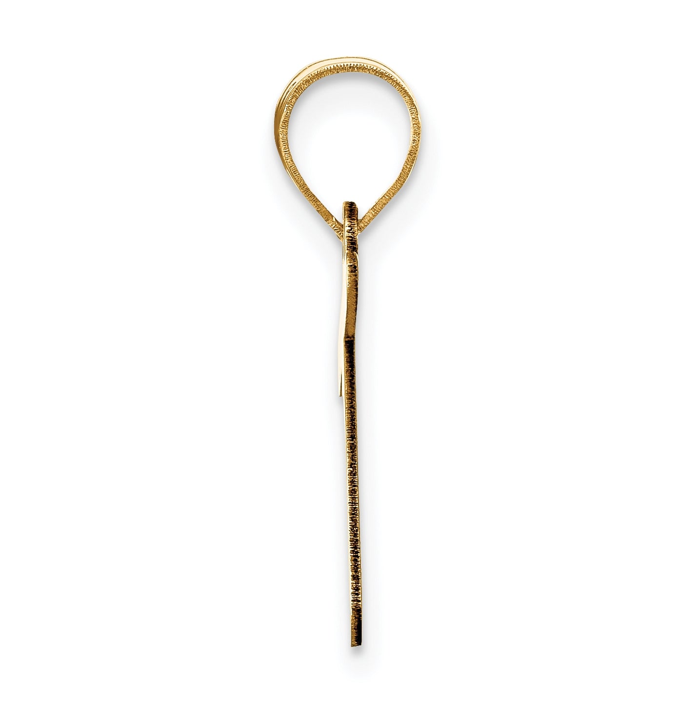 14K Yellow Gold Polished Bubble Letter T Initial Pendant