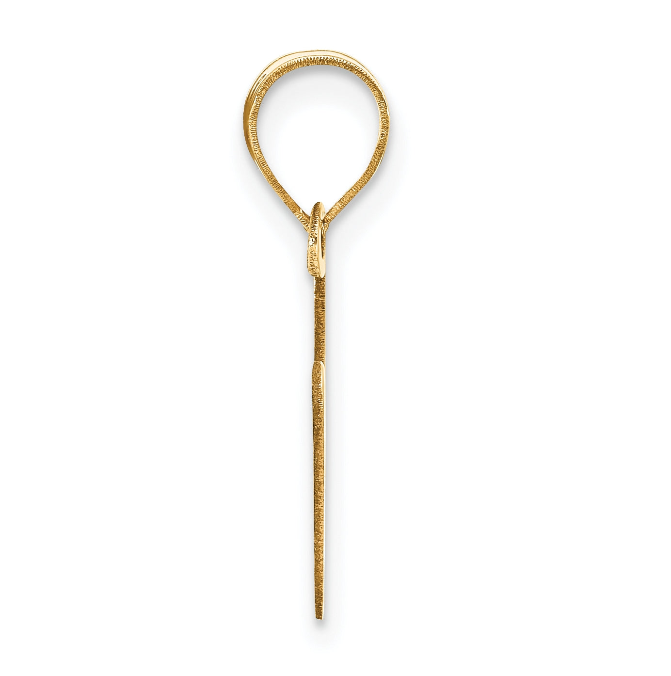 14K Yellow Gold Polished Bubble Letter V Initial Pendant