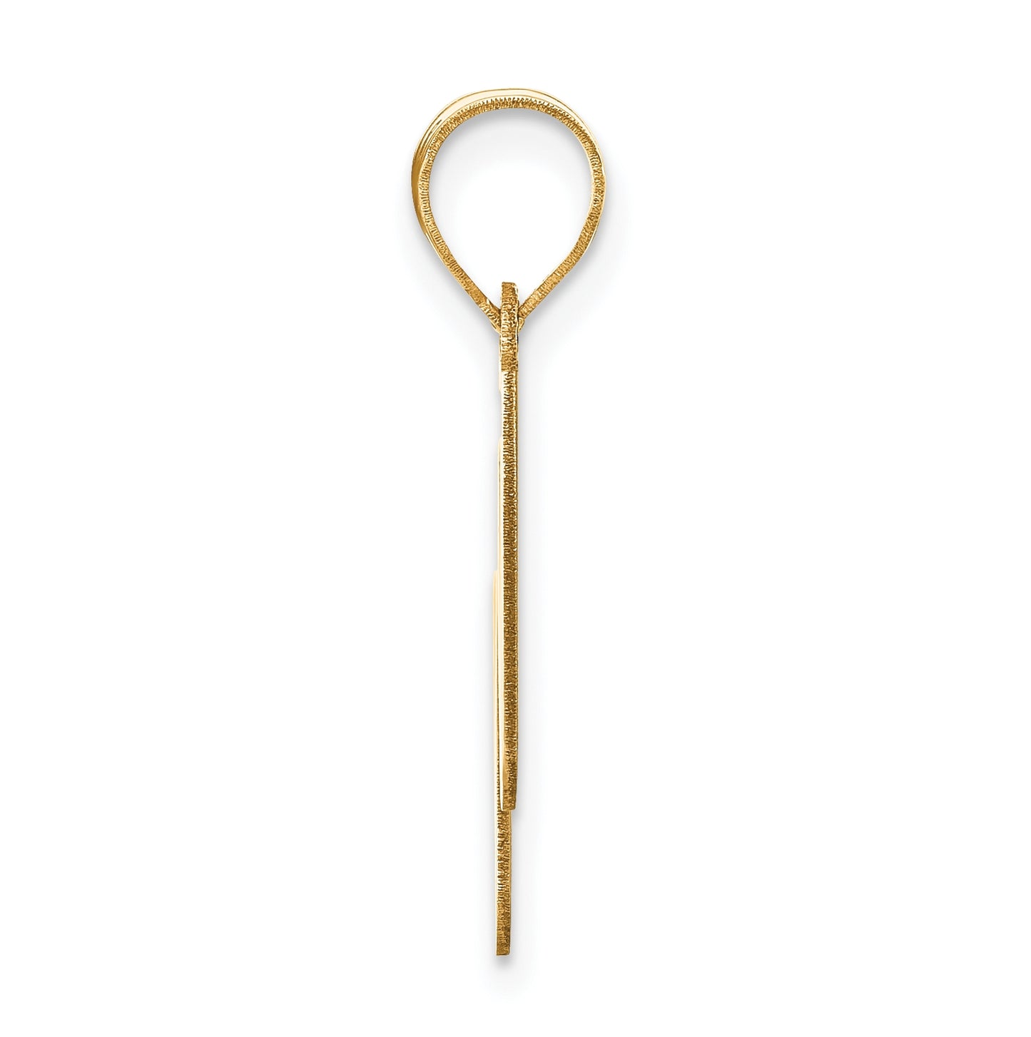 14K Yellow Gold Polished Bubble Letter W Initial Pendant