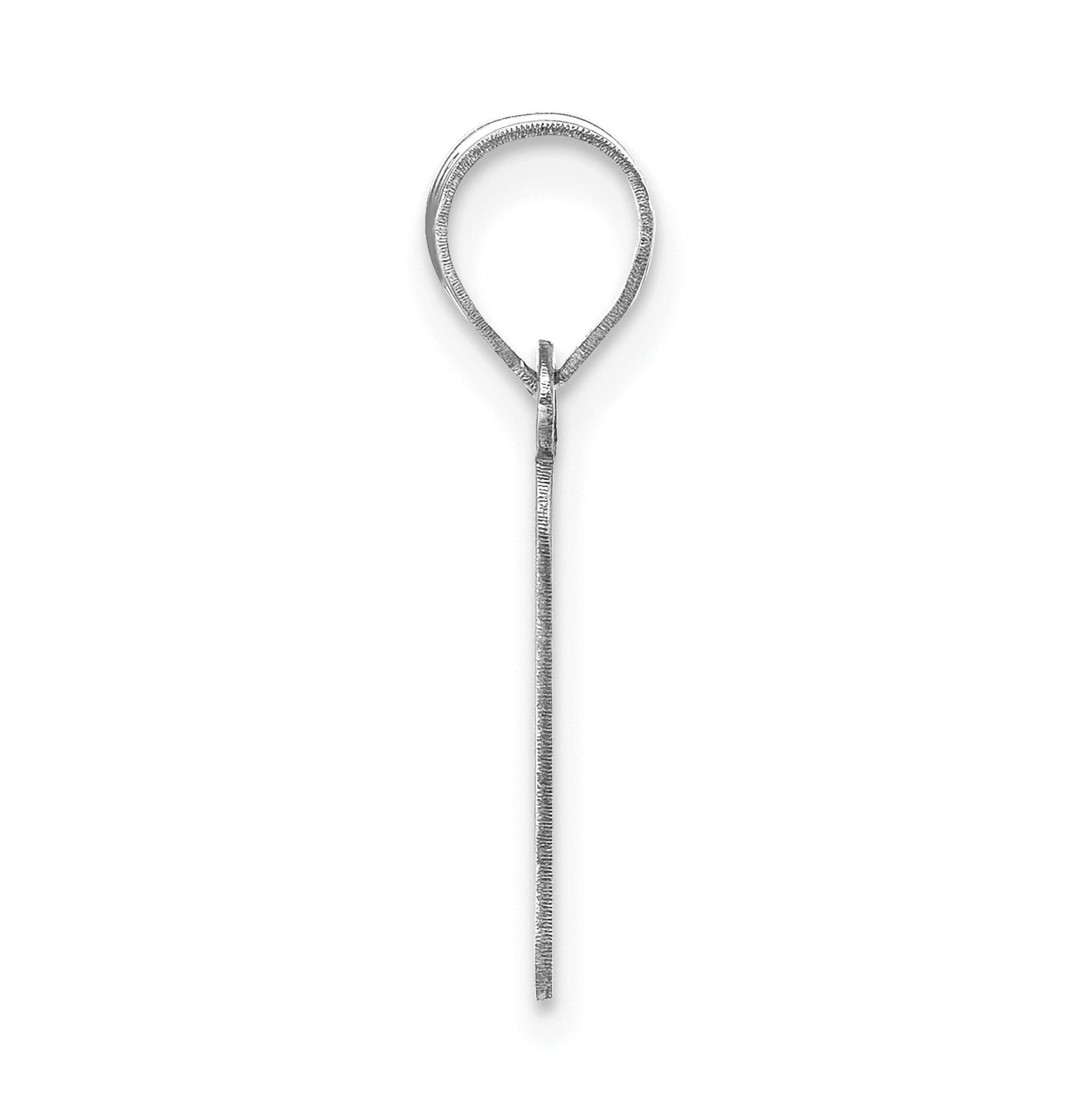14K White Gold Polished Bubble Letter F Initial Pendant