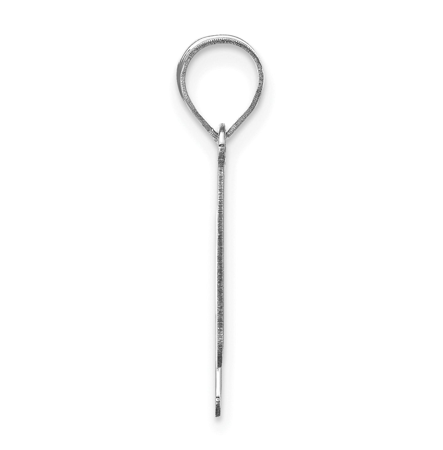 14K White Gold Polished Bubble Letter H Initial Pendant