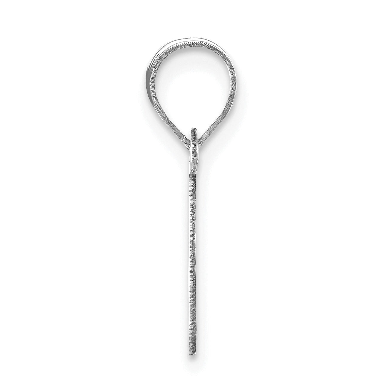 14K White Gold Polished Bubble Letter I Initial Pendant