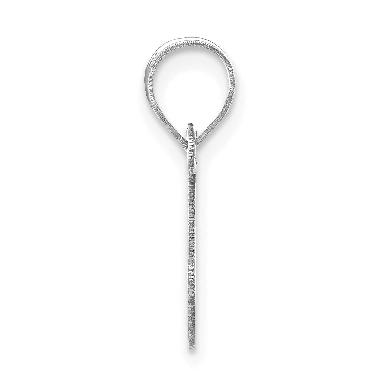 14K White Gold Polished Bubble Letter J Initial Pendant