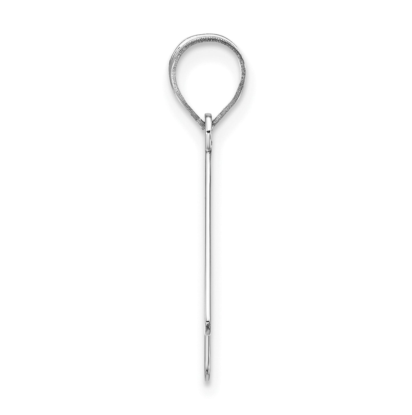 14K White Gold Polished Bubble Letter K Initial Pendant