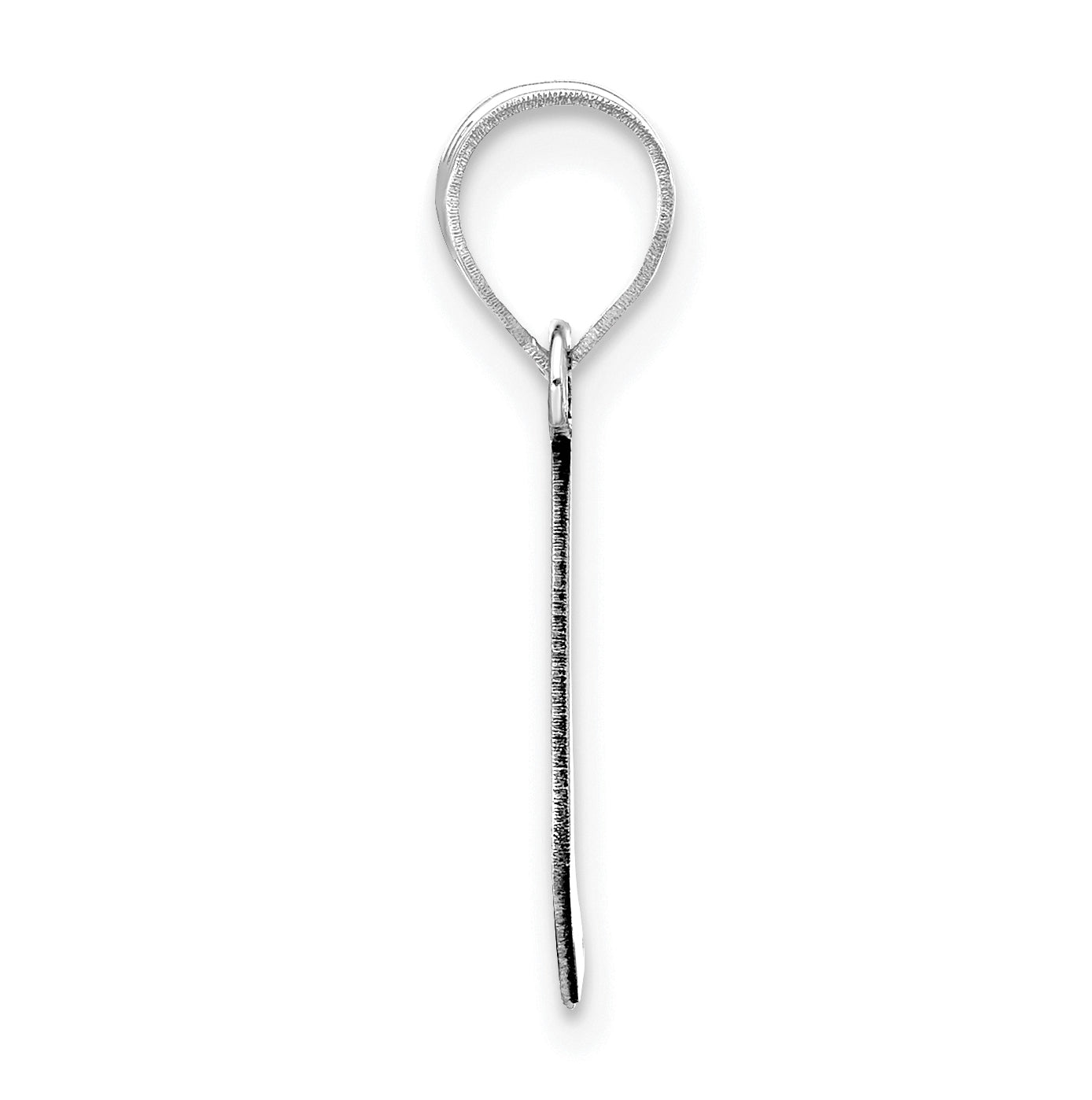 14K White Gold Polished Bubble Letter L Initial Pendant