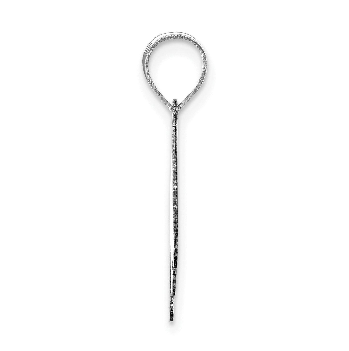 14K White Gold Polished Bubble Letter M Initial Pendant